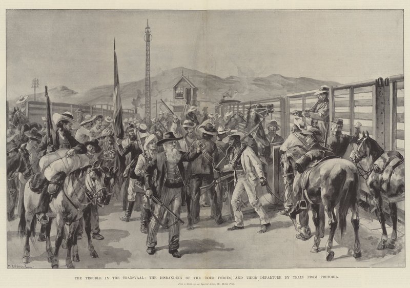 Transvaal'daki Sorun, Boer Kuvvetlerinin Dağıtılması ve Pretoria'dan Trenle Ayrılmaları by William Heysham Overend