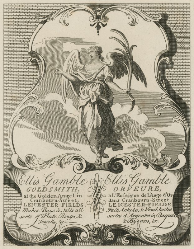 Ellis Gamble, Goldsmith için reklam by William Hogarth