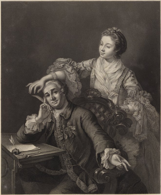 David Garrick ve eşi by William Hogarth