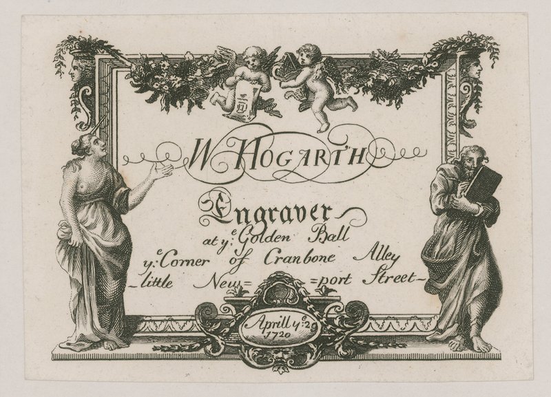 W Hogarth için ticaret kartı by William Hogarth