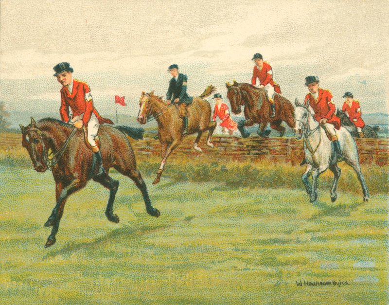 Yarışlar Tarihi ve Modern, Noktadan Noktaya Yarışlar (chromolitho) by William Hounsom Byles