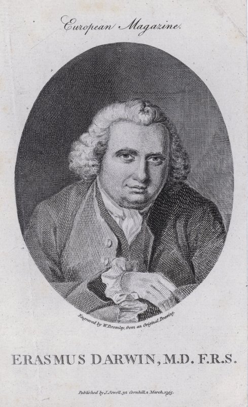 Erasmus Darwin, İngiliz doktor, doğa filozofu, şair ve köle ticaretinin kaldırılması kampanyacısı (gravür) by William III (after) Bromley
