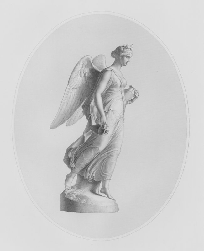 Aurora, Bayan Henry Sandbach'ın elindeki J Gibson, RA'nın heykelinden W Roffe tarafından oyulmuş (gravür) by William John Roffe