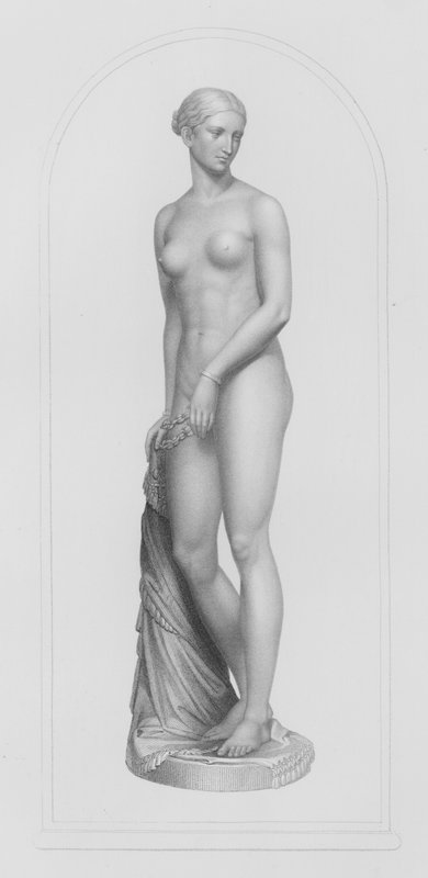 Yunan Köle, W Roffe tarafından Hiram Powers'ın mermer heykelinden oyulmuş (gravür) by William John Roffe