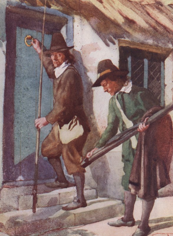 The Compleat Angler için çizim, Izaak Walton (renkli litho) by William Lee Hankey