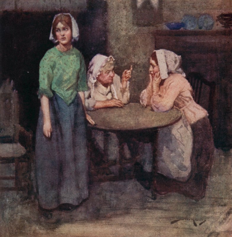 The Deserted Village için İllüstrasyon, Oliver Goldsmith (renkli lito) by William Lee Hankey