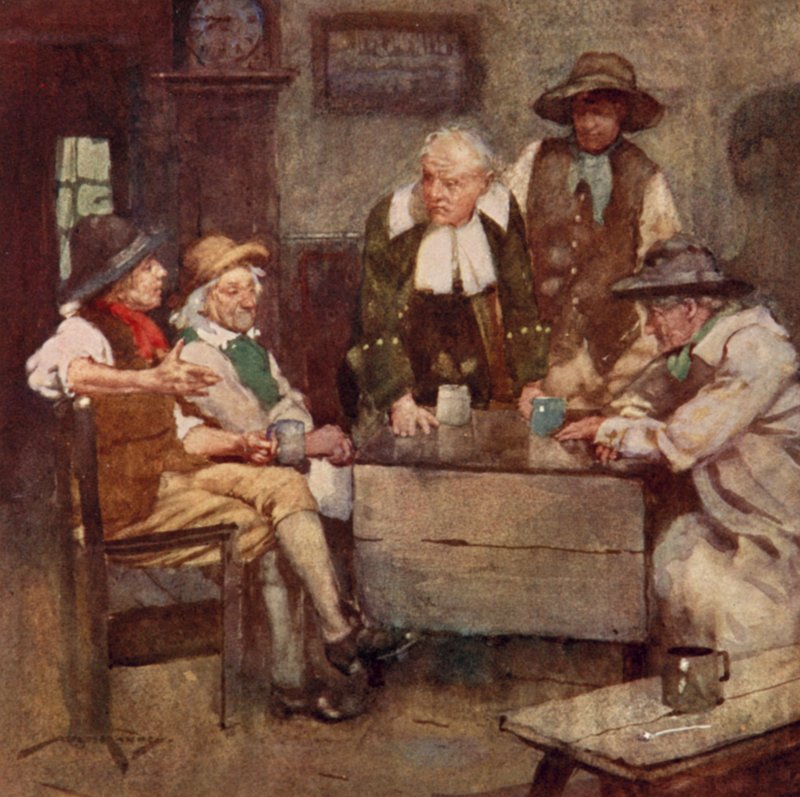 The Deserted Village için İllüstrasyon, Oliver Goldsmith (renkli lito) by William Lee Hankey