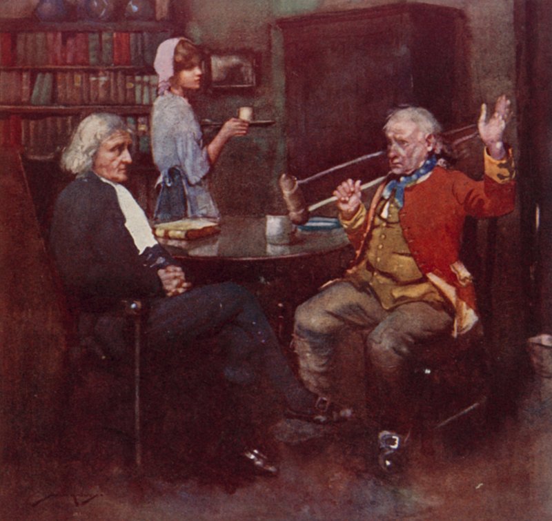 The Deserted Village için İllüstrasyon, Oliver Goldsmith (renkli lito) by William Lee Hankey