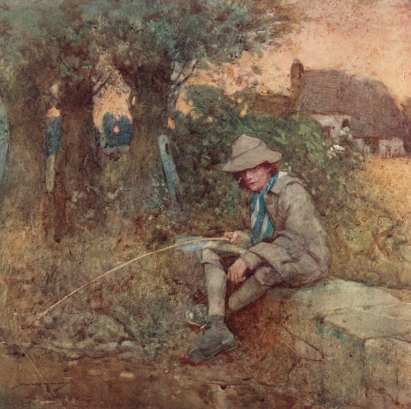 The Deserted Village için İllüstrasyon, Oliver Goldsmith (renkli lito) by William Lee Hankey