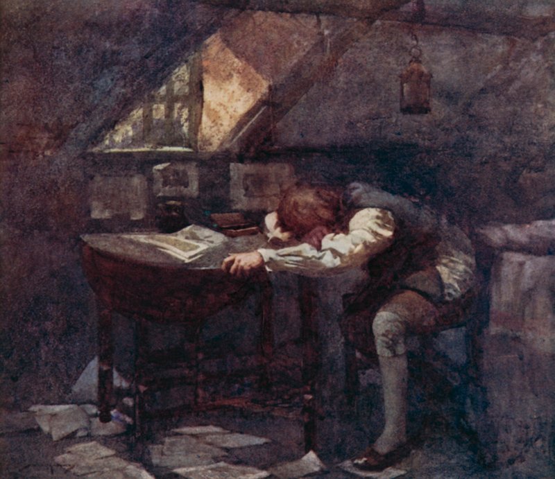 The Deserted Village için İllüstrasyon, Oliver Goldsmith (renkli lito) by William Lee Hankey