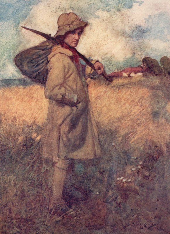 The Deserted Village için İllüstrasyon, Oliver Goldsmith (renkli lito) by William Lee Hankey