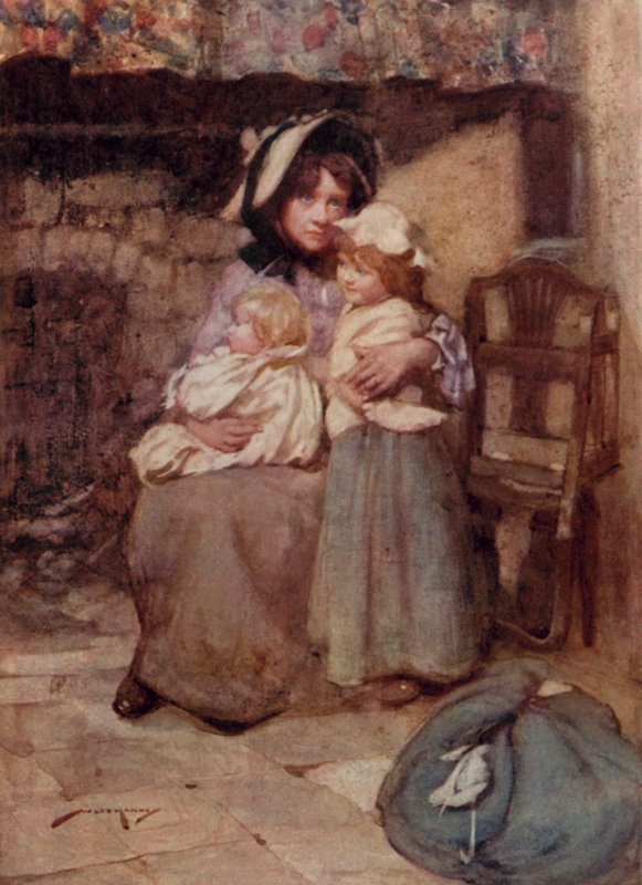 The Deserted Village için İllüstrasyon, Oliver Goldsmith (renkli lito) by William Lee Hankey