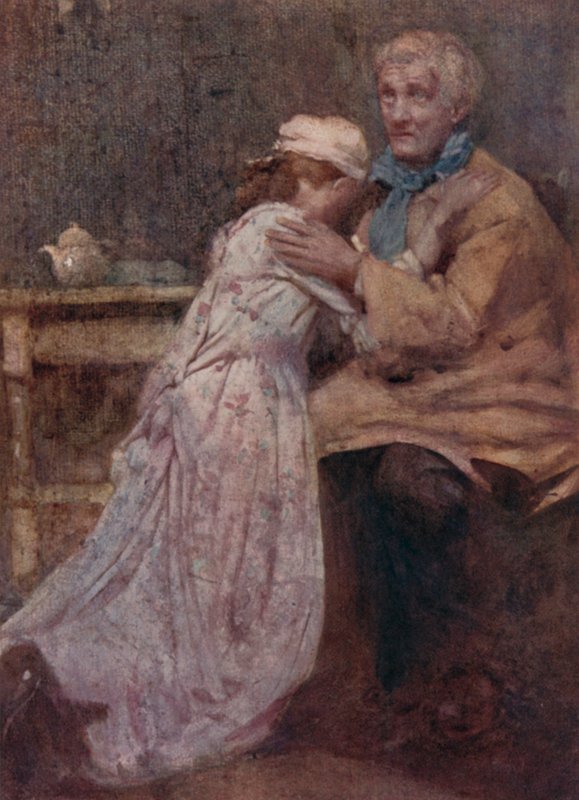 The Deserted Village için İllüstrasyon, Oliver Goldsmith (renkli lito) by William Lee Hankey