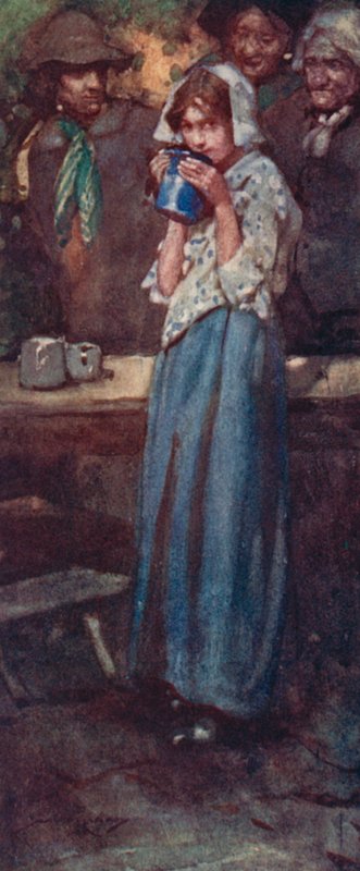 The Deserted Village için İllüstrasyon, Oliver Goldsmith (renkli lito) by William Lee Hankey