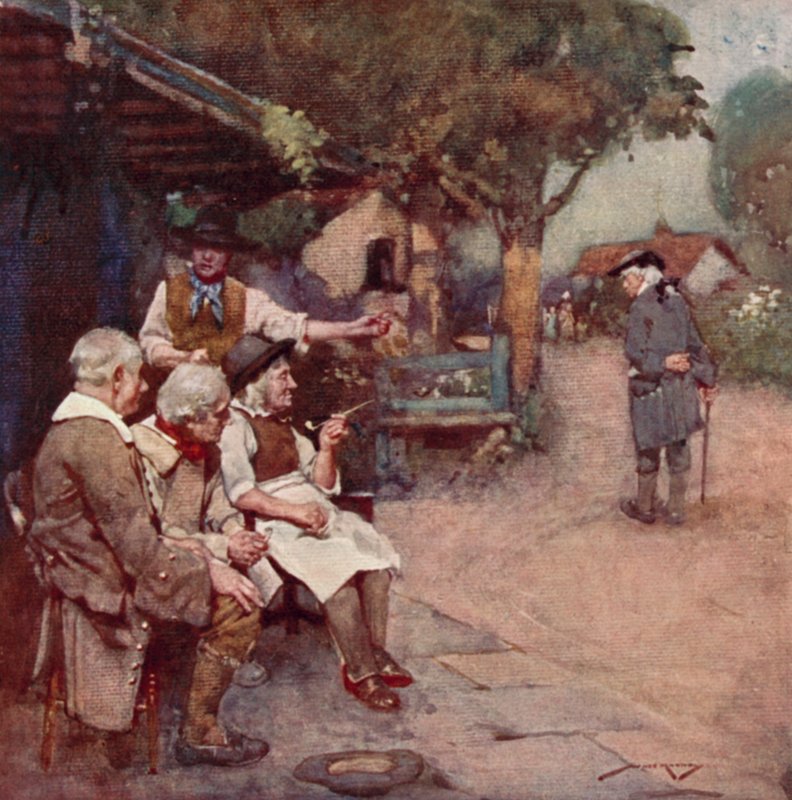The Deserted Village için İllüstrasyon, Oliver Goldsmith (renkli lito) by William Lee Hankey