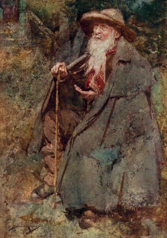 The Deserted Village için İllüstrasyon, Oliver Goldsmith (renkli lito) by William Lee Hankey