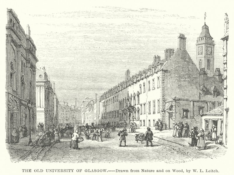 Glasgow Eski Üniversitesi (gravür) by William Leighton (after) Leitch