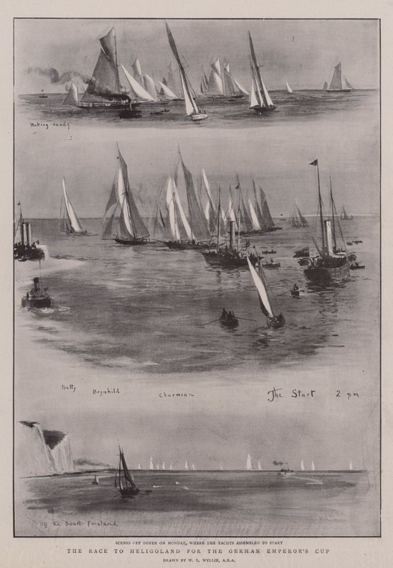 Alman İmparatorluk Kupası için Heligoland Yarışı by William Lionel Wyllie