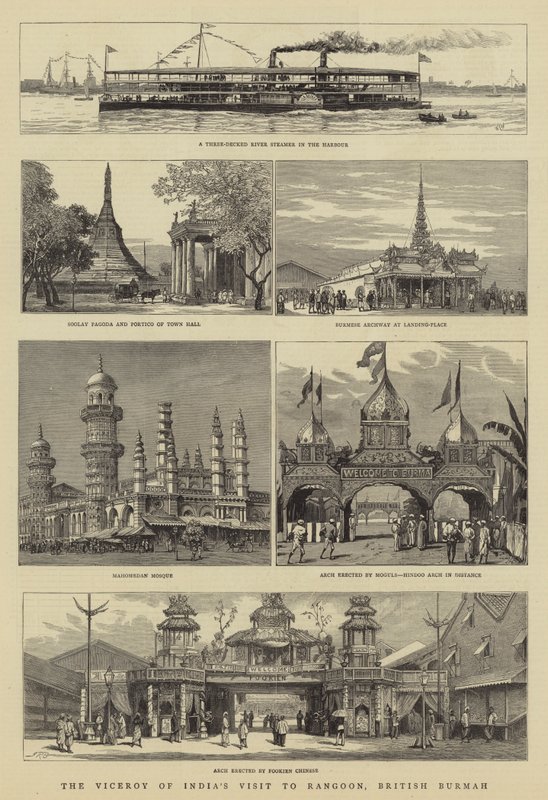 Hindistan'ın Genel Valisinin Rangoon, British Burma'yı Ziyareti by William Lionel Wyllie