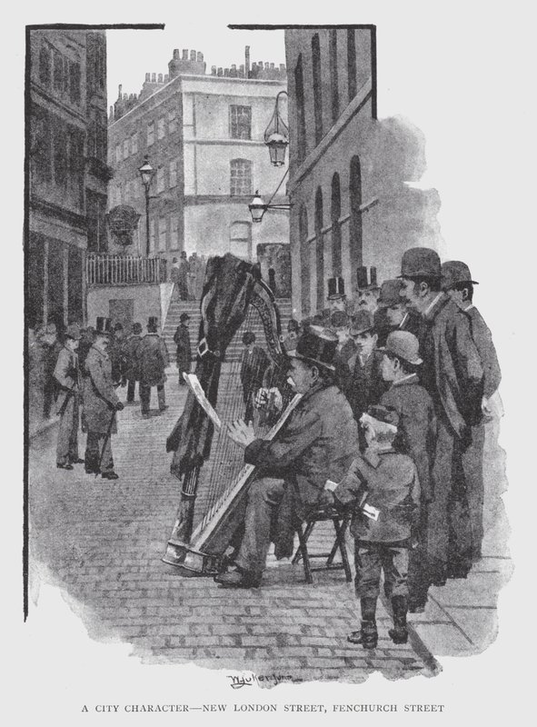 Bir Şehir Karakteri, New London Street, Fenchurch Street (litho) by William Luker