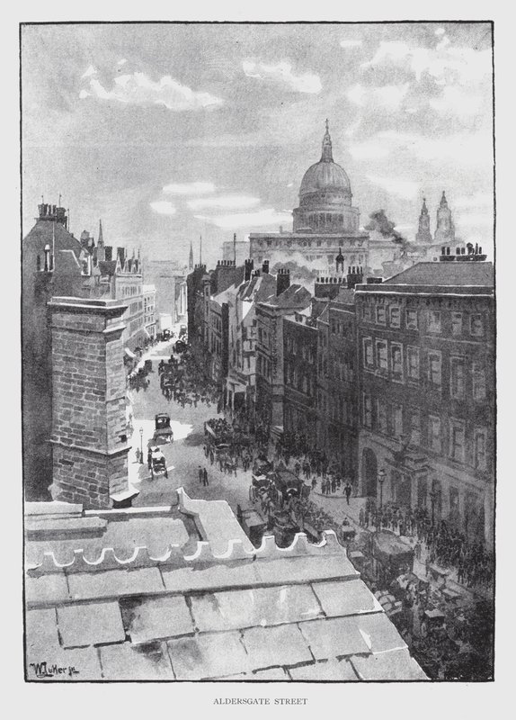 Aldersgate Caddesi (lito) by William Luker