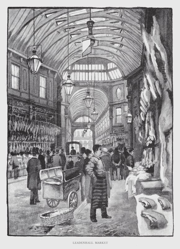 Leadenhall Pazarı (lito) by William Luker