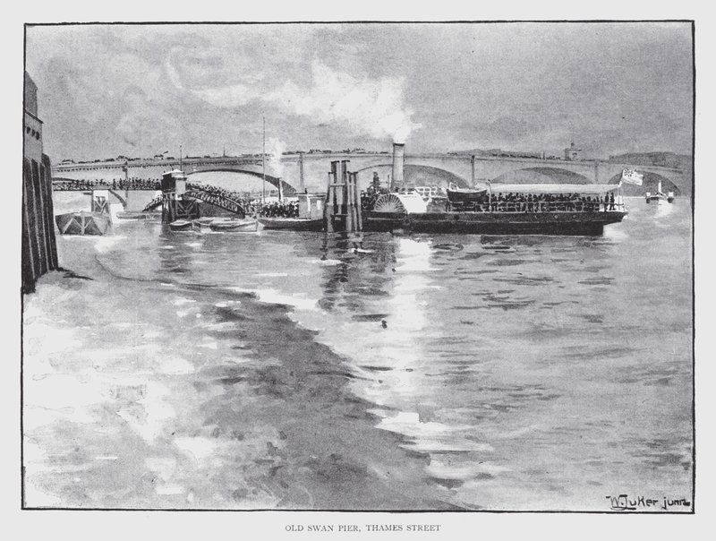Eski Kuğu İskelesi, Thames Caddesi (taş) by William Luker