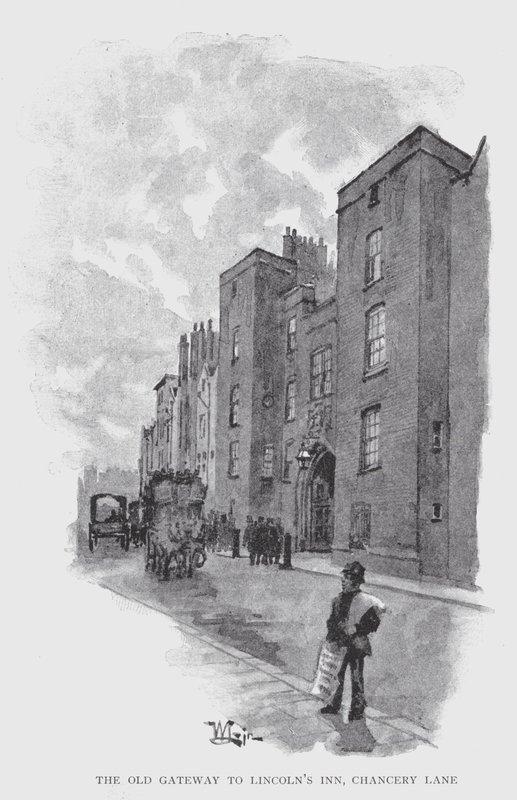 Lincoln's Inn'in Eski Geçidi, Chancery Lane (litho) by William Luker