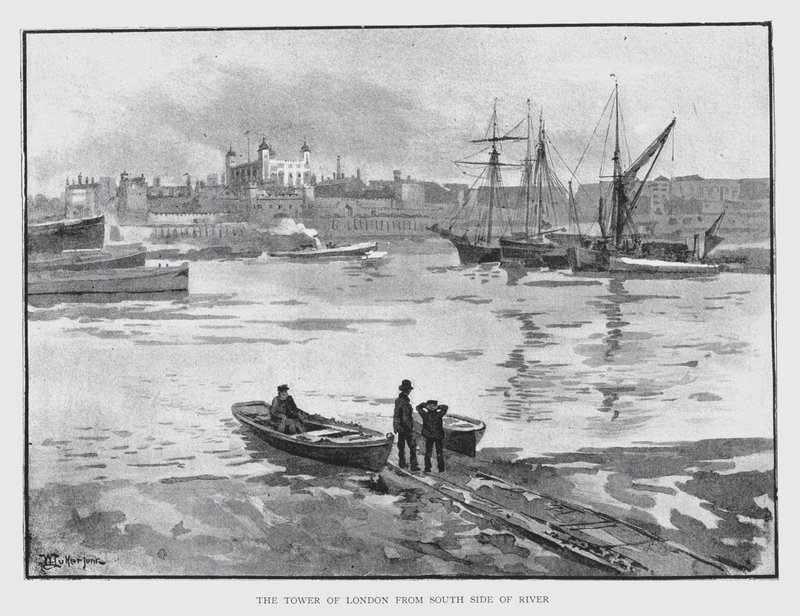 Nehrin Güney Yakasından Londra Kulesi (litho) by William Luker