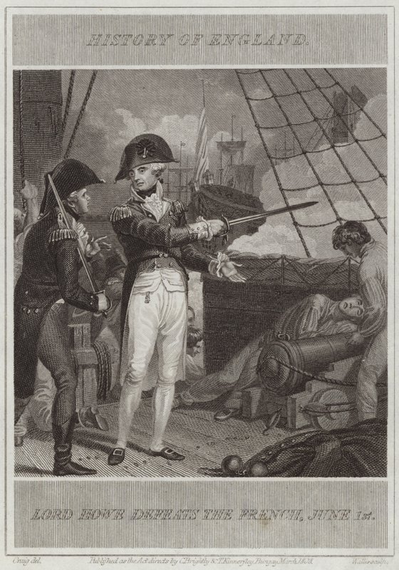 Lord Howe Fransızları yendi by William Marshall Craig