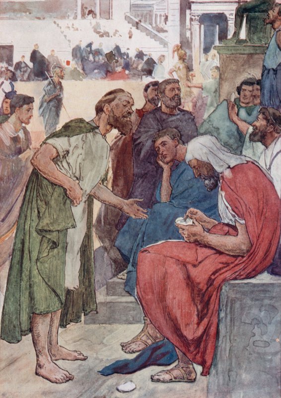 Aristides ve Vatandaş (renkli taş) by William Rainey