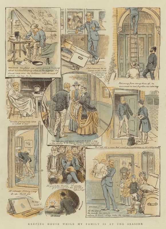 Ailem Deniz Kenarındayken Ev Tutmak (chromolitho) by William Ralston