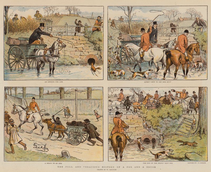 Bir Tilki ve Fırçanın Tam ve Doğru Tarihi (chromolitho) by William Ralston