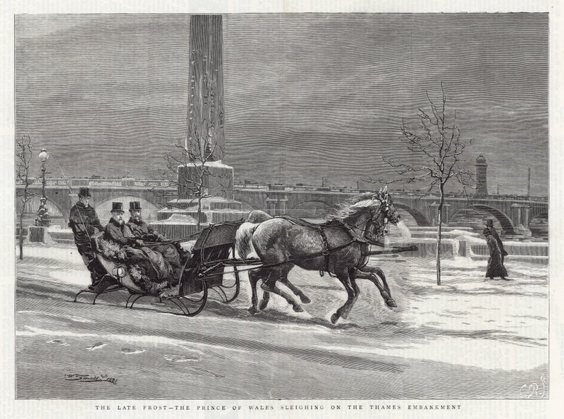 Geç don - Galler Prensi Thames Dolgusu üzerinde kızakla by William Small