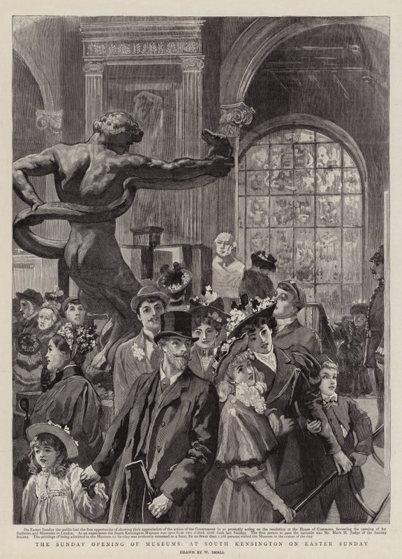 Paskalya Pazarında South Kensington'da Müzelerin Pazar Açılışı by William Small
