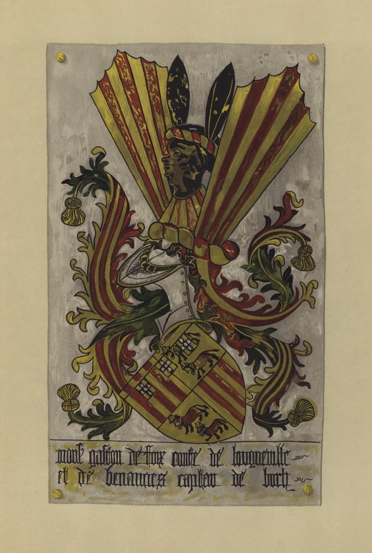 Sir Gaston de Foix, Longueville ve Benanges kontu, kaptan de Buch, c 1438-c 1458 (chromolitho) by William St John Hope