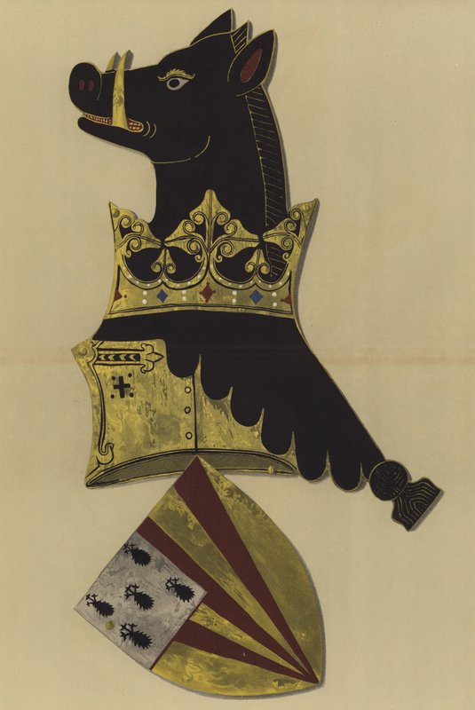 Sör Ralph Bassett, Drayton lordu Bassett, 1368-1390 (kromolitho) by William St John Hope