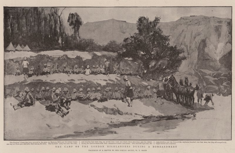 Bir Bombardıman Sırasında Gordon Highlanders Kampı by William T. Maud