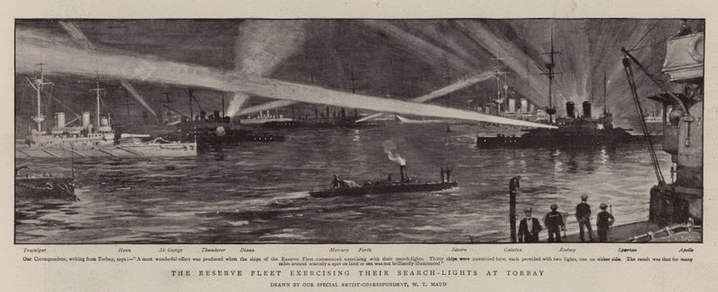 Yedek Filo, Torbay'da Arama Işıklarını Kullanıyor by William T. Maud
