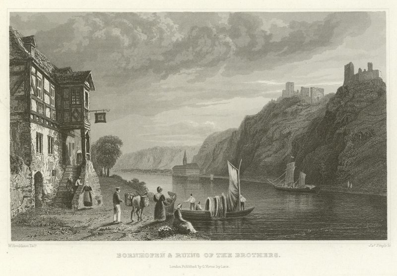 Bornhofen ve Kardeşlerin kalıntıları by William Tombleson