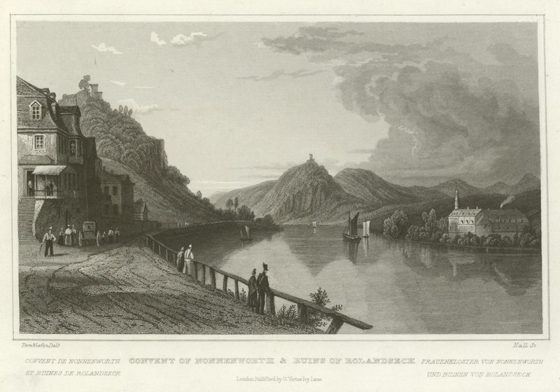 Nonnenworth Manastırı ve Rolandseck kalıntıları by William Tombleson