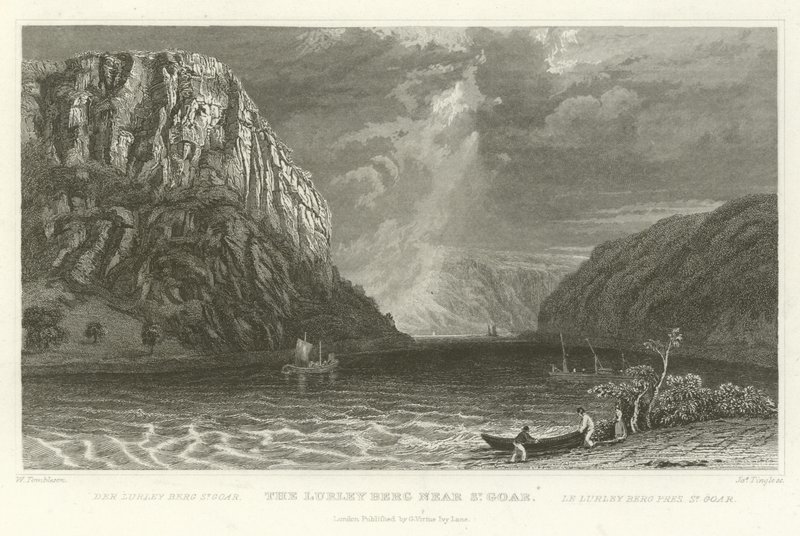 St Goar yakınlarındaki Lurley Berg by William Tombleson
