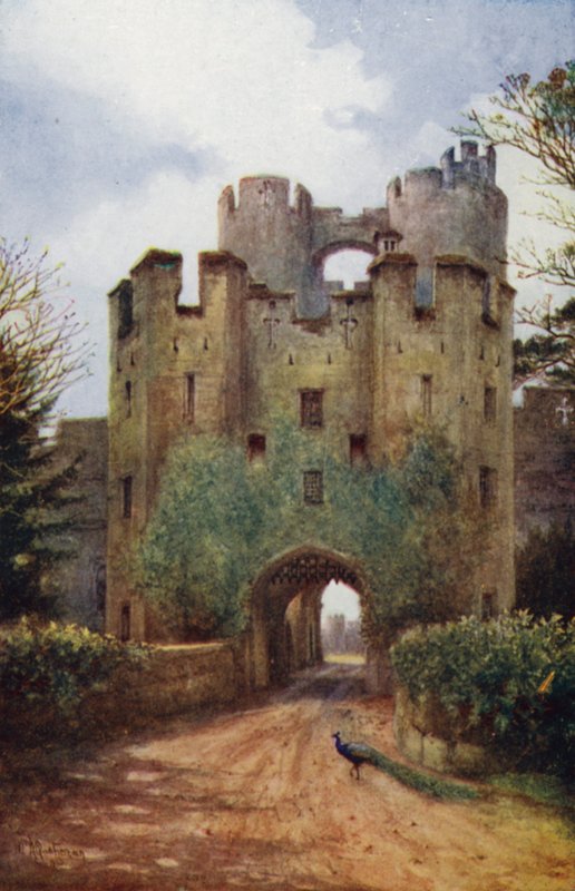 Warwick Kalesi: Asma Köprü ve Portcullis (renkli taş) by William W. Quatremain