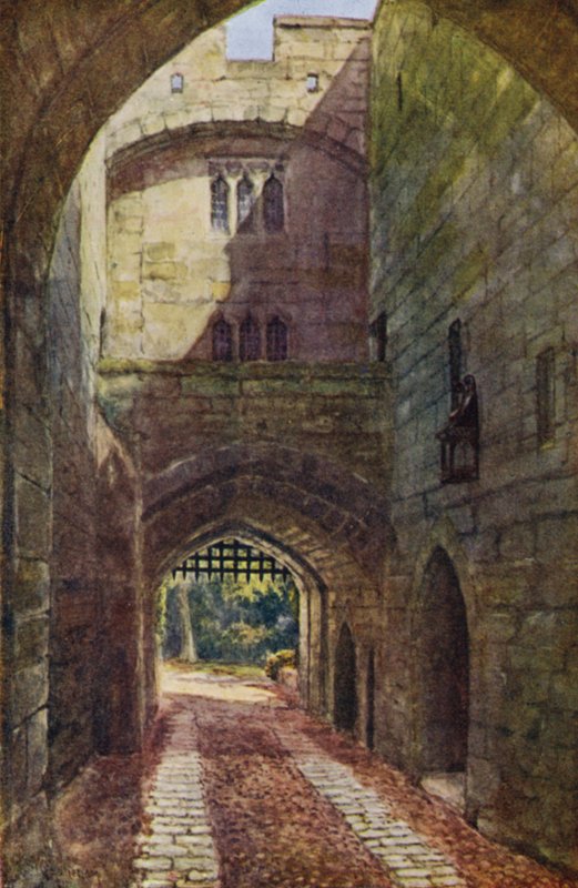 Warwick Kalesi: Gate House ve Portcullis (renkli taş) by William W. Quatremain