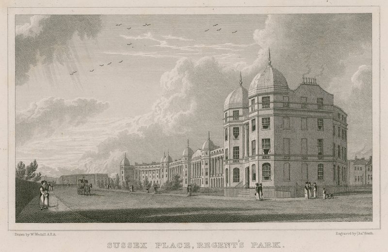 Sussex Place, Regent's Park, Londra by William Westall