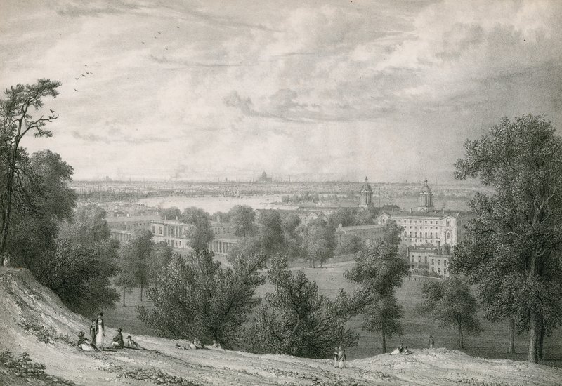 Greenwich, Londra'nın görünümü by William Westall