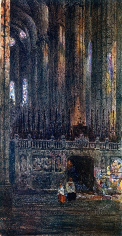 Barselona, Katedralde (renkli taş) by William Wiehe Collins