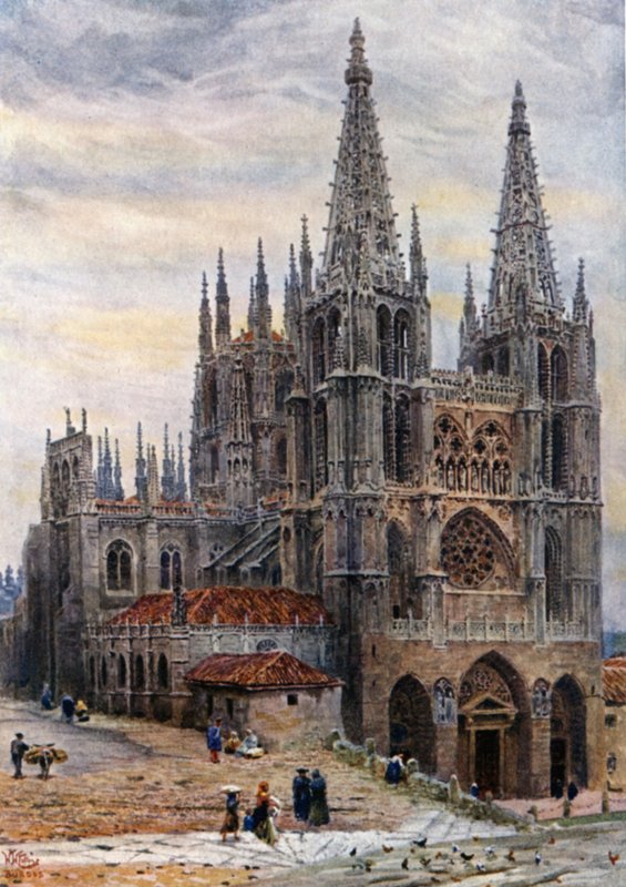 Burgos, Katedral (renkli taş) by William Wiehe Collins