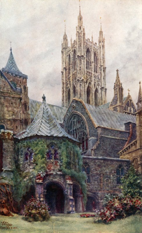 Canterbury, Vaftizhane ve Bölüm Evi (renkli taş) by William Wiehe Collins