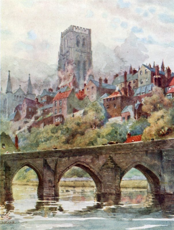Durham, Elvet Köprüsü (renkli taş) by William Wiehe Collins